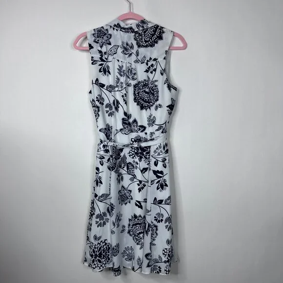 2/$30 Banana Republic Sleeveless Floral Printed Shirt Dress Warm Combo #A1688 - Picture 4 of 8